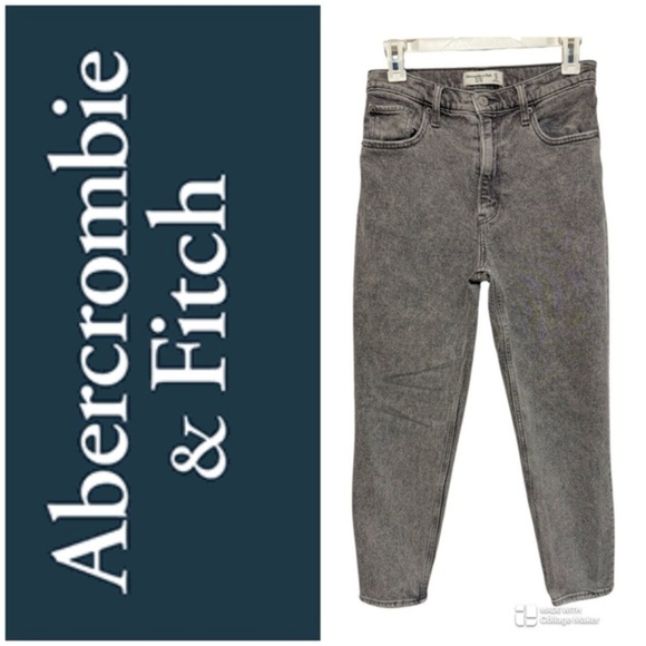 Abercrombie & Fitch Denim - Abercrombie and Fitch Light Grey High Rise Mom Jeans 4R